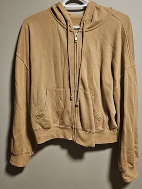 Old Navy Tan Zip-Up Hoodie Bomber Jacket